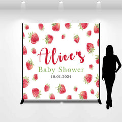 Lofaris Cute Stawberry Custom Baby Shower Party Backdrop