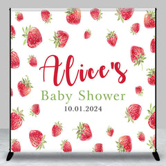 Lofaris Cute Stawberry Custom Baby Shower Party Backdrop