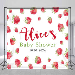 Lofaris Cute Stawberry Custom Baby Shower Party Backdrop