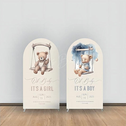 Lofaris Cute Teddy Bear Swing Arch Backdrop For Baby Shower
