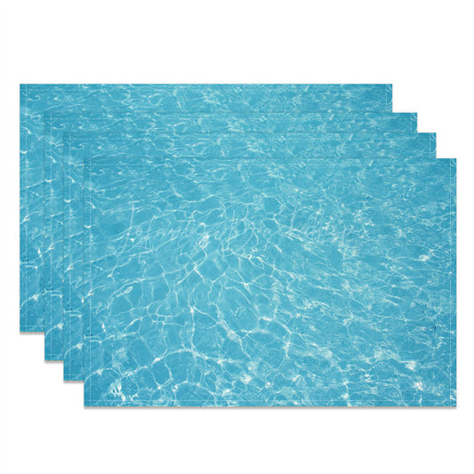 Lofaris Cyan Sea Water Wave Summer Dining Set Of 4 Placemats