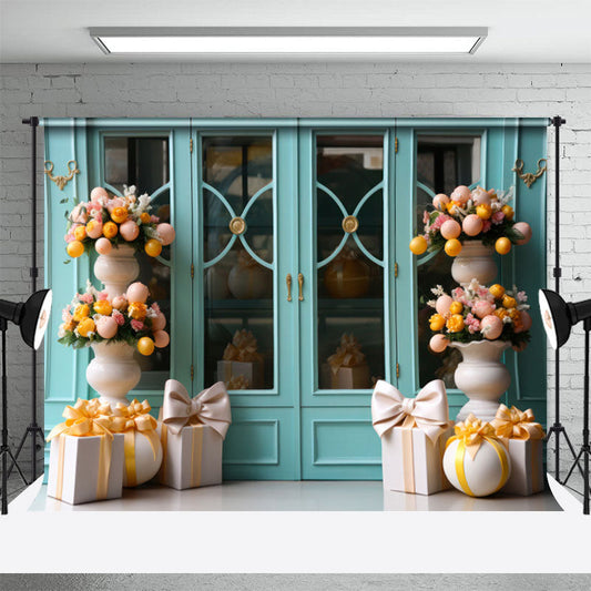 Lofaris Cyan Window And Parterre Eggs Gifts Easter Backdrop