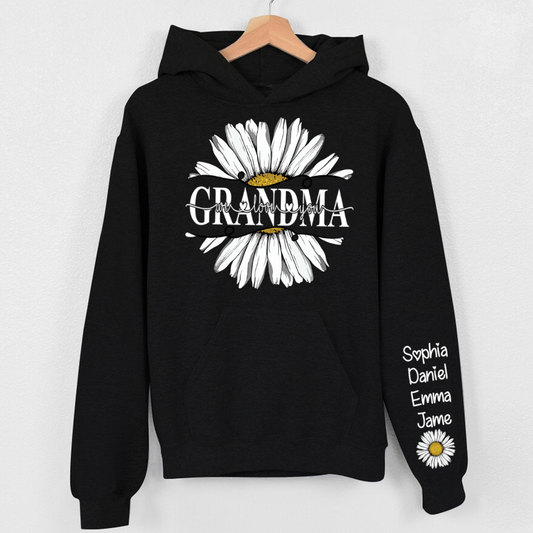 Lofaris Daisy Grandma We Love You Custom Name Gift Hoodie