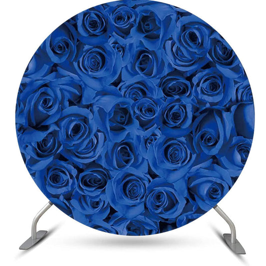 Lofaris Dark Blue Floral Petals Eall Round Wedding Backdrop