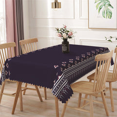 Lofaris Dark Blue Rhombus Lines Simple Rectangle Tablecloth