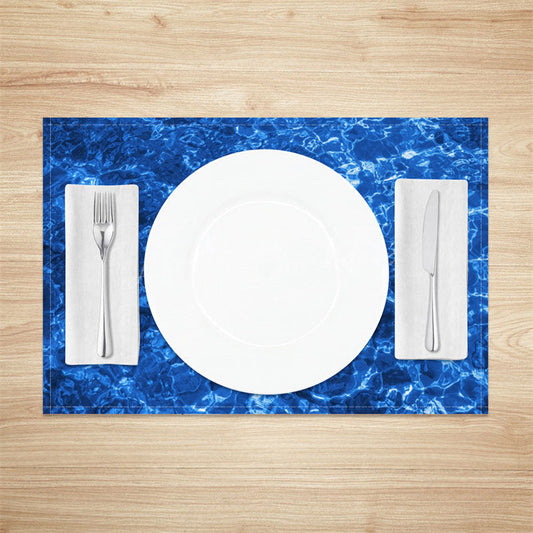 Lofaris Dark Blue Sea Water Cold Dining Set Of 4 Placemats