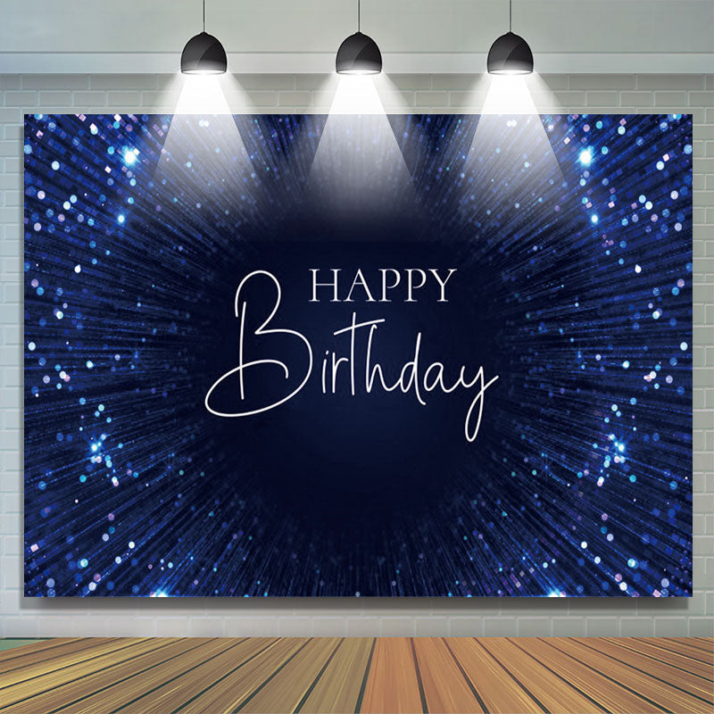 Lofaris Dark Blue String Dots Bokeh Black Birthday Backdrop