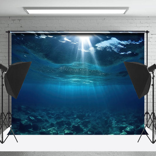 Lofaris Dark Blue Undersea Sunshine Backdrop For Photography