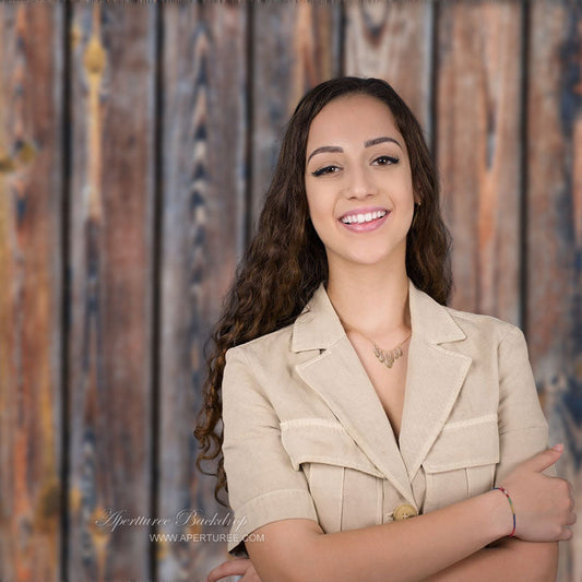 Lofaris Dark Brown Vertical Wood Grain Portrait Backdrop