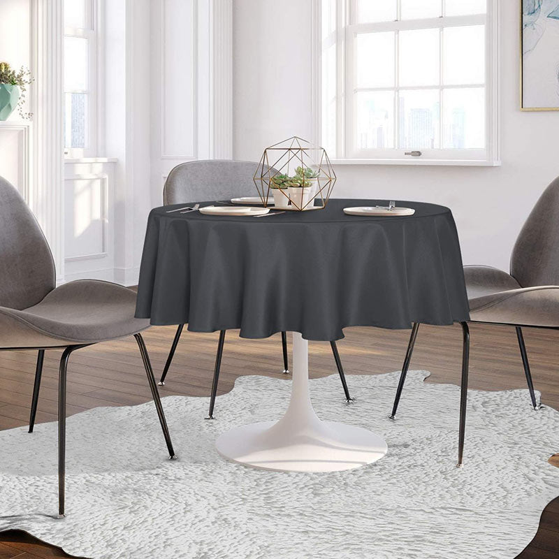 Lofaris Dark Grey 290 GSM Waterproof Polyester Round Tablecloth