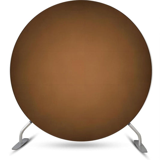 Lofaris Dark Light Brown Gradient Round Birthday Backdrop