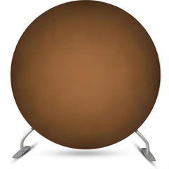 Lofaris Dark Light Brown Gradient Round Birthday Backdrop