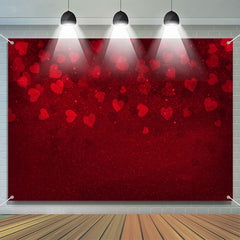 Lofaris Dark Red Dispersed Hearts Valentines Day Backdrop