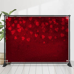 Lofaris Dark Red Dispersed Hearts Valentines Day Backdrop