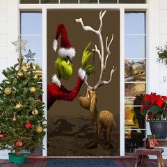 Lofaris Deep Color Monster Dog Door Cover For Christmas