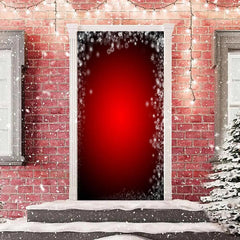 Lofaris Deep Red Snowflakes Simple Christmas Door Cover