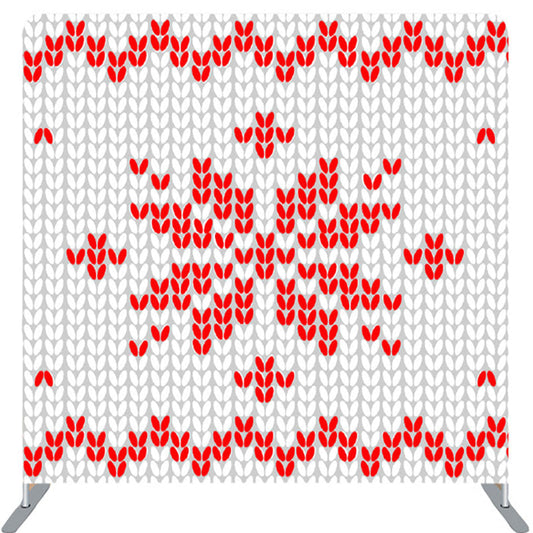 Lofaris Delicate Red Textile Flower Christmas Backdrop Cover