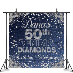 Lofaris Denim And Diamond Custom 50th Birthday Backdrop