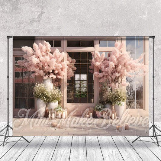 Lofaris Dense Pink Flower Tree Glass House Spring Backdrop
