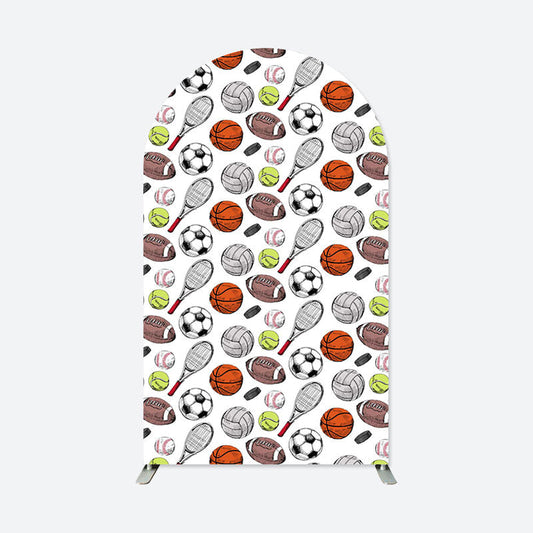 Lofaris Dense Sports Balls Birthday Arch Backdrop For Boys