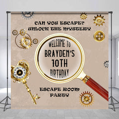 Lofaris Detective Gear Clock Key Custom 10th Birthday Backdrop