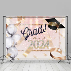 Lofaris Diamond Glitter 2024 Girls Graduation Party Backdrop