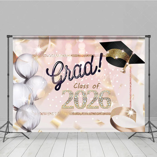 Lofaris Diamond Glitter 2026 Girls Graduation Party Backdrop