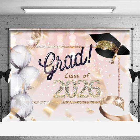 Lofaris Diamond Glitter 2026 Girls Graduation Party Backdrop