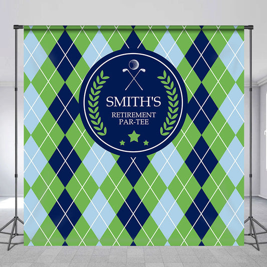 Lofaris Diamond Green Blue Personalized Retirement Backdrop