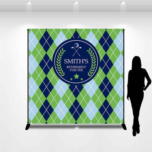Lofaris Diamond Green Blue Personalized Retirement Backdrop