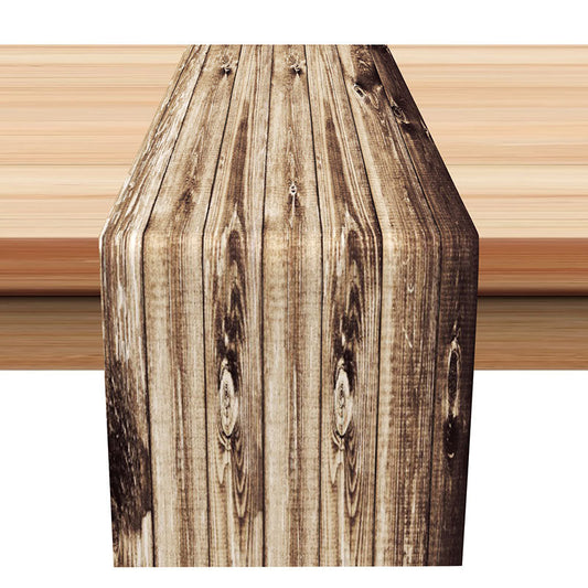 Lofaris Different Shades Brown Wooden Retro Table Runner