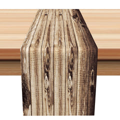 Lofaris Different Shades Brown Wooden Retro Table Runner