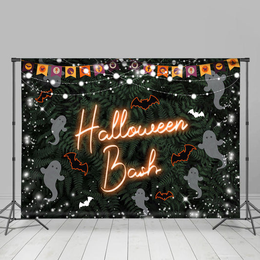 Lofaris Dim Green Leaves Ghost Bat Snow Christmas Backdrop