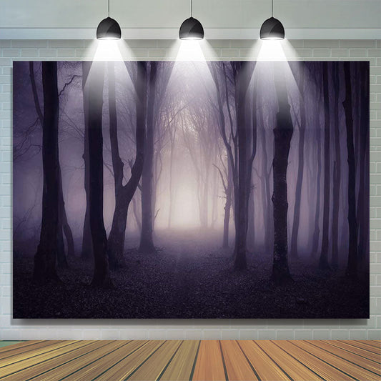 Lofaris Dim Misty Silent Forest Backdrop For Halloween Decor