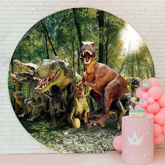 Lofaris Dinosaur For Boys Birthday Round Backdrop Cover