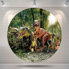 Lofaris Dinosaur For Boys Birthday Round Backdrop Cover
