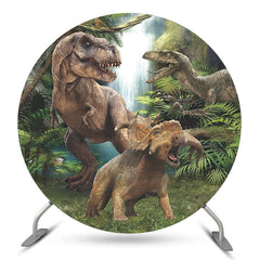 Lofaris Dinosaur Forest For Boys Party Round Backdrop Cover