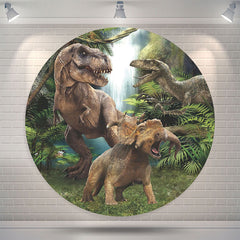 Lofaris Dinosaur Forest For Boys Party Round Backdrop Cover