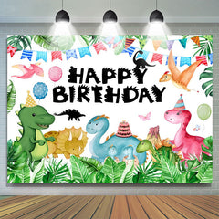 Lofaris Dinosaur Green Monstera Balloon Birthday Backdrop