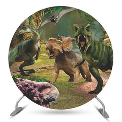 Lofaris Dinosaur Park For Boys Round Party Backdrop Cover