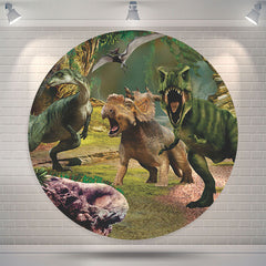 Lofaris Dinosaur Park For Boys Round Party Backdrop Cover