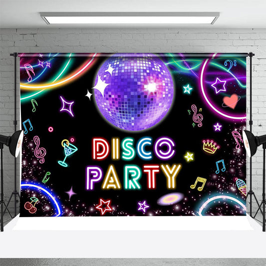Lofaris Disco Ball Neon Light Music Note Backdrop For Dance