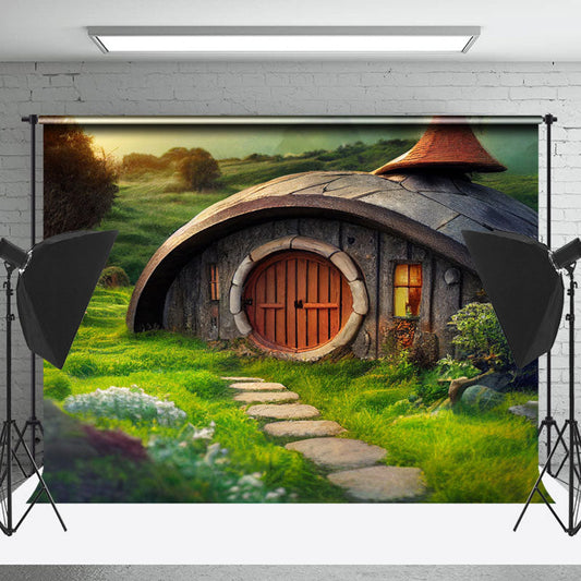Lofaris Dome Wooden House Grassland Photo Spring Backdrop