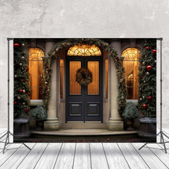 Lofaris Door Window Wreath Pine Tree Deco Christmas Backdrop