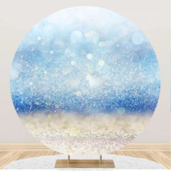 Lofaris Dreamlike Blue Glitter Bokeh Round Birthday Backdrop