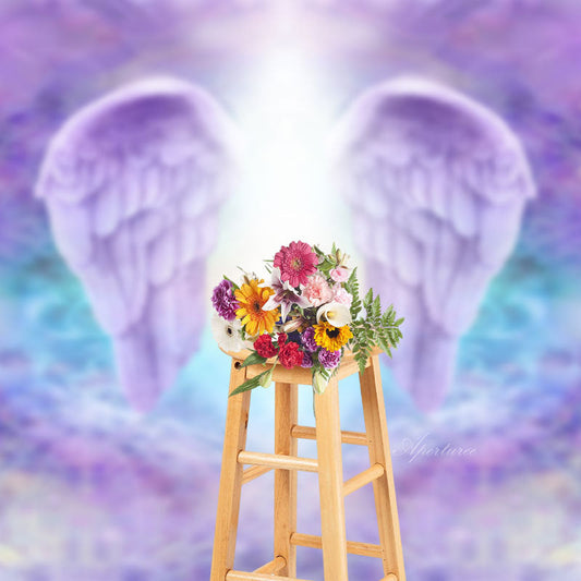 Lofaris Dreamy Feather Wings Heaven Holy Funeral Backdrop
