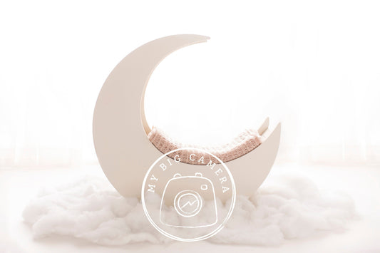 Lofaris Dreamy Moon Backlit White Cloud Newborn Backdrop For Portrait