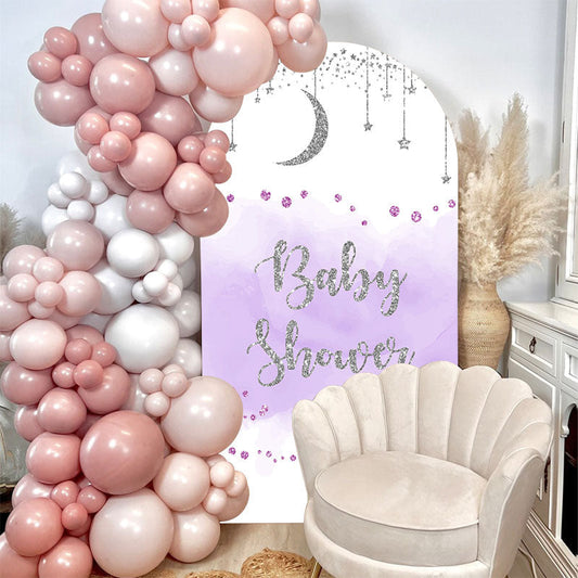 Lofaris Dreamy Purple Baby Shower Double Sided Arch Backdrop