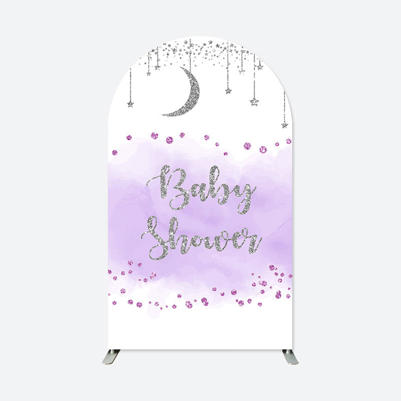 Lofaris Dreamy Purple Baby Shower Double Sided Arch Backdrop