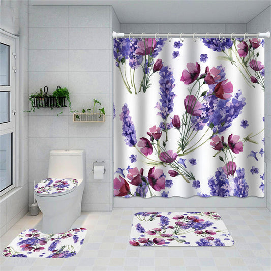 Lofaris Dreamy Purple Lavender Decorative Shower Curtain